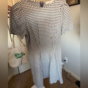 LOFT Monochrome Checkered Knit Top